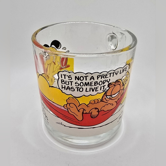2 Vintage 1978 Glass Garfield Mug Coffee Cup With Odie McDonalds Jim Davis - Picture 10 of 15
